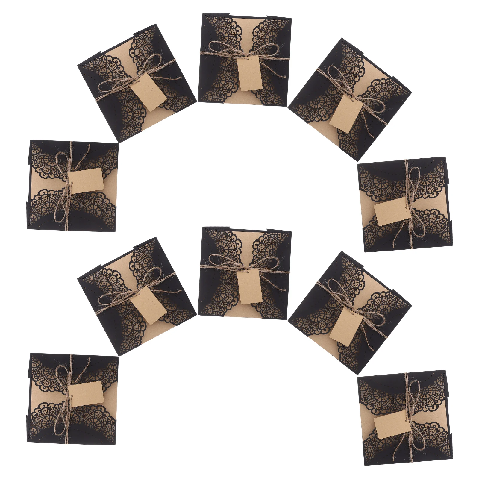 

10 шт., приглашения на Хэллоуин с паутиной, полая огранка, креативный дизайн, черные банты, карты для вечеринок ужасов, празднование Хэллоуина