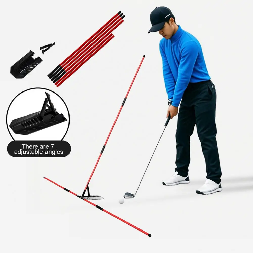 

Double Rod Golf Trainer Golf Swing Plane Trainer Adjustable Golf Alignment Stick Holder for Easy Swing Training Practice Angle