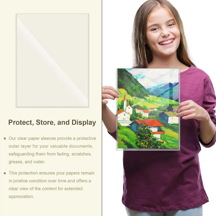 6 peças 8.5x11 ''protetor de impressão rígida transparente rígido de papel de plástico protetor de página de plástico transparente para fotos