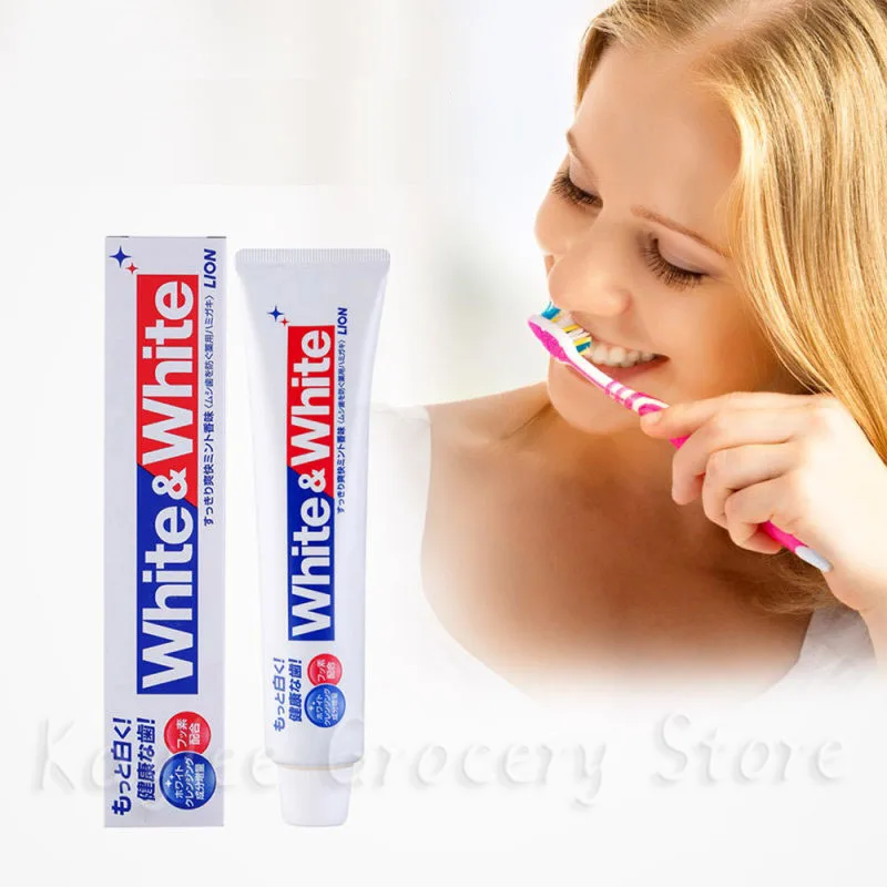 Creme dental branco branqueamento, Clareamento da placa, Fortalecer os dentes, Remover manchas de fumantes, Japão, 150g