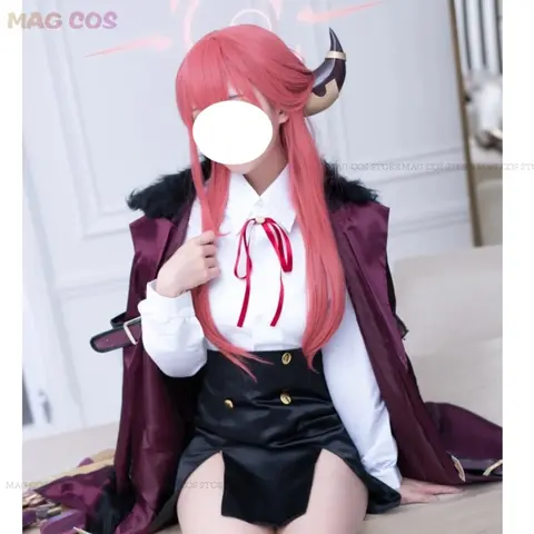 Game Blue Archive Cosplay Rikuhachima Aru Cosplay Costume Rikuhachima Aru Wig Women Party Halo Horns Hallowen PlayRole Clothes