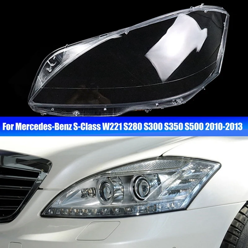 

1Pair Front Head Light Lens Cover Housing Part Kit For Mercedes-Benz W221 S280 S300 S350 S500 2010-2013