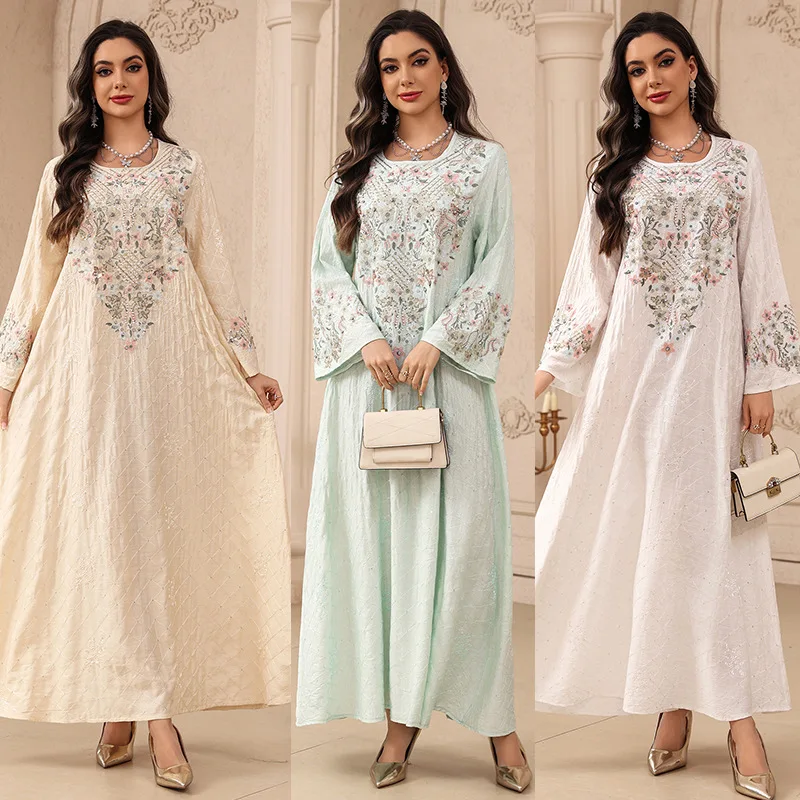 

Eid Women Dress Abaya Muslim Jalabiya Ramadan Vestidos Largos Embroidery Party Dresses Arab Long Robe Morocco Dubai Kaftan 2026
