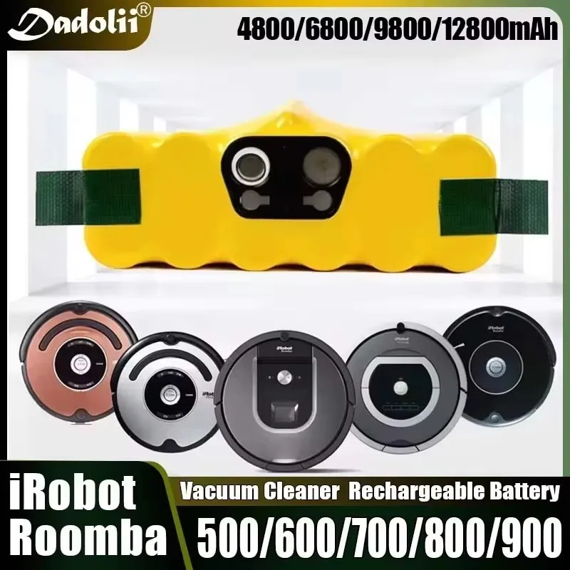 

14.4V 12800mAh Replacement Battery for iRobot Roomba 500/600/700 Series High Capacity Li-ion Fast Charging&Long Runtime Perfect