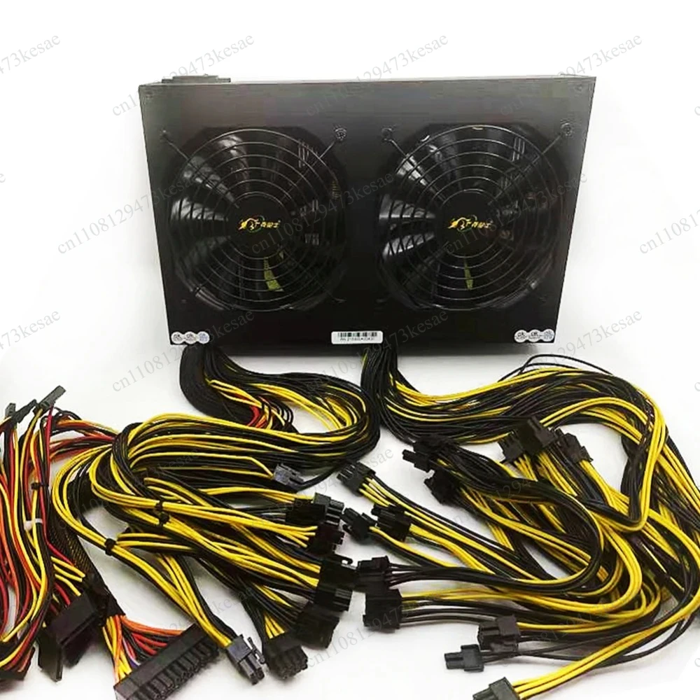 3450W Server Power Supply 12GPU Multi-GPU PSU ATX 12V Dual 140mm Fan RTX 3090 4090 AI Deep Learning Mining Workstation PC Power