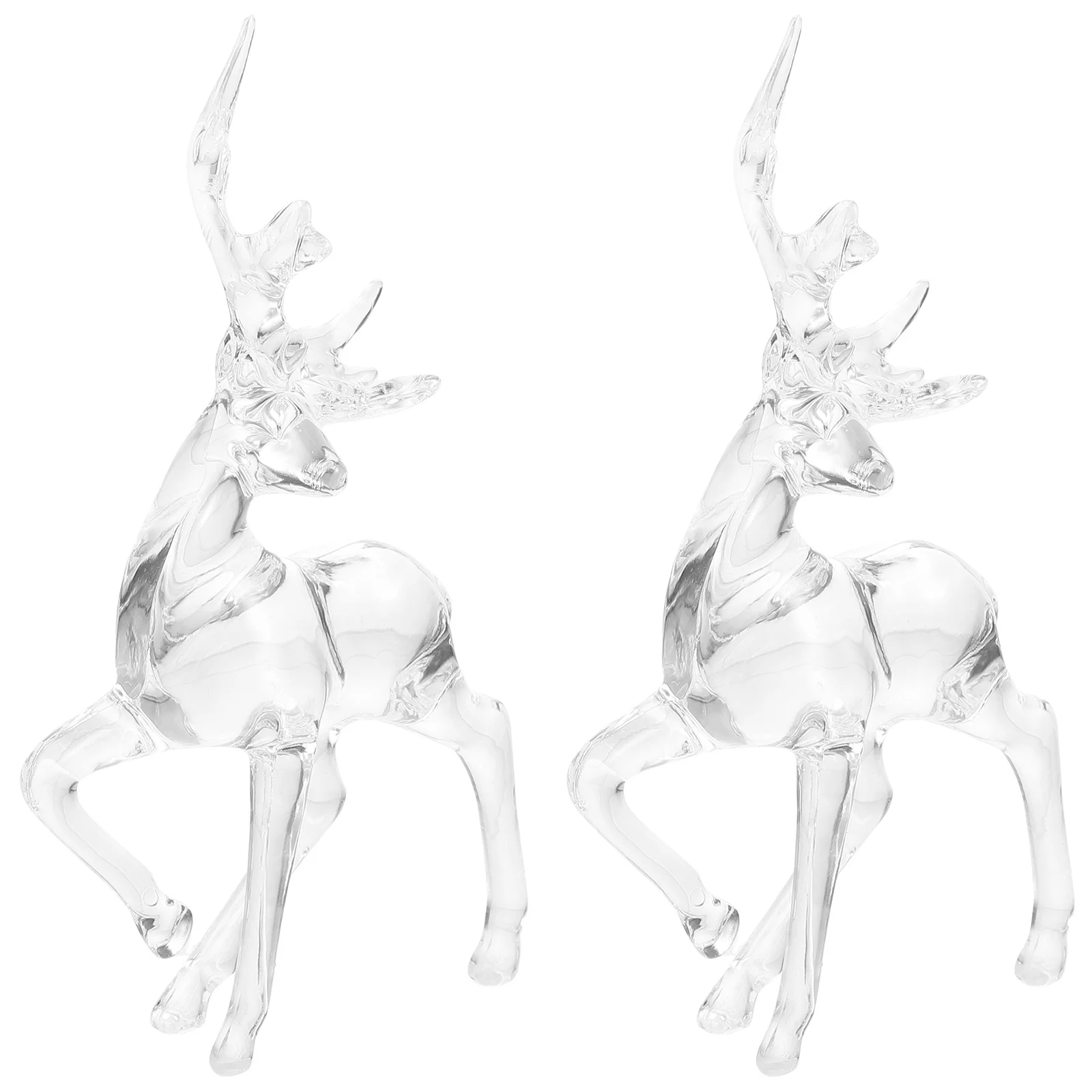 

2pcs Christmas Reindeer Decoration Plastic Deer Statues Tabletop Centerpiece Home Office Decor Elk Holiday Party Display Living