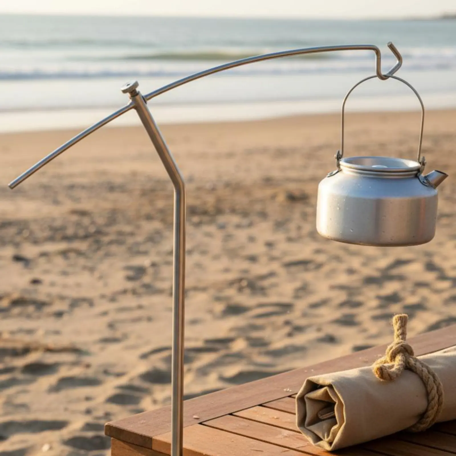 Camping Lantern Stand Stainless Steel Collapsible Lantern Hanger Camping Light Pole Foldable Folding Lamp Pole Rust Resistant