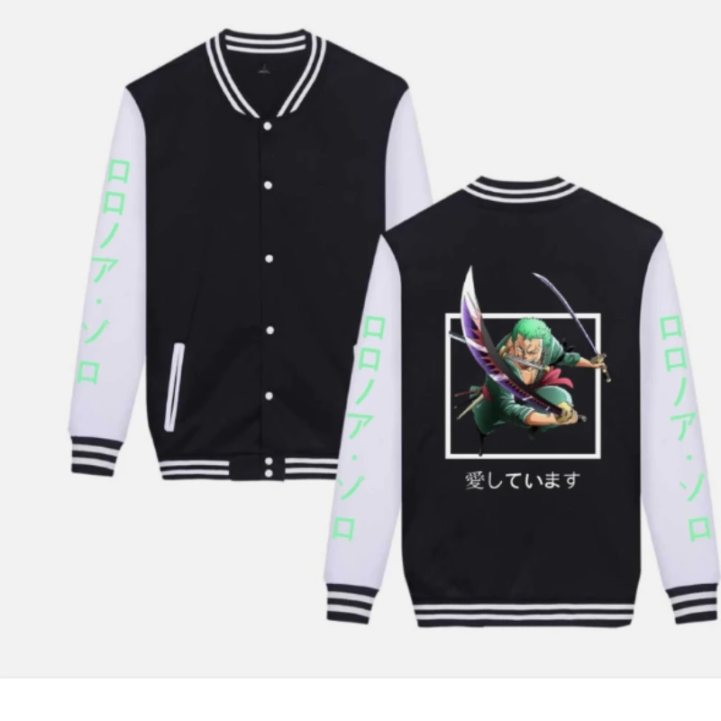 

Japanese One Zoro Animation Comic Sweatshirt Men's Jacket Jacket Autumn and Winter New Men's and Women's Jackets Couple Clothing