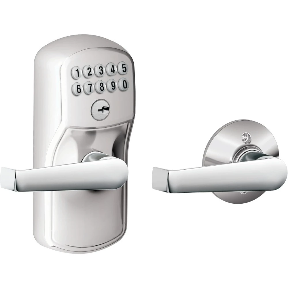 

Plymouth Keyless Entry Electronic Deadbolt Auto Lock Door Handle with Elan Levers
