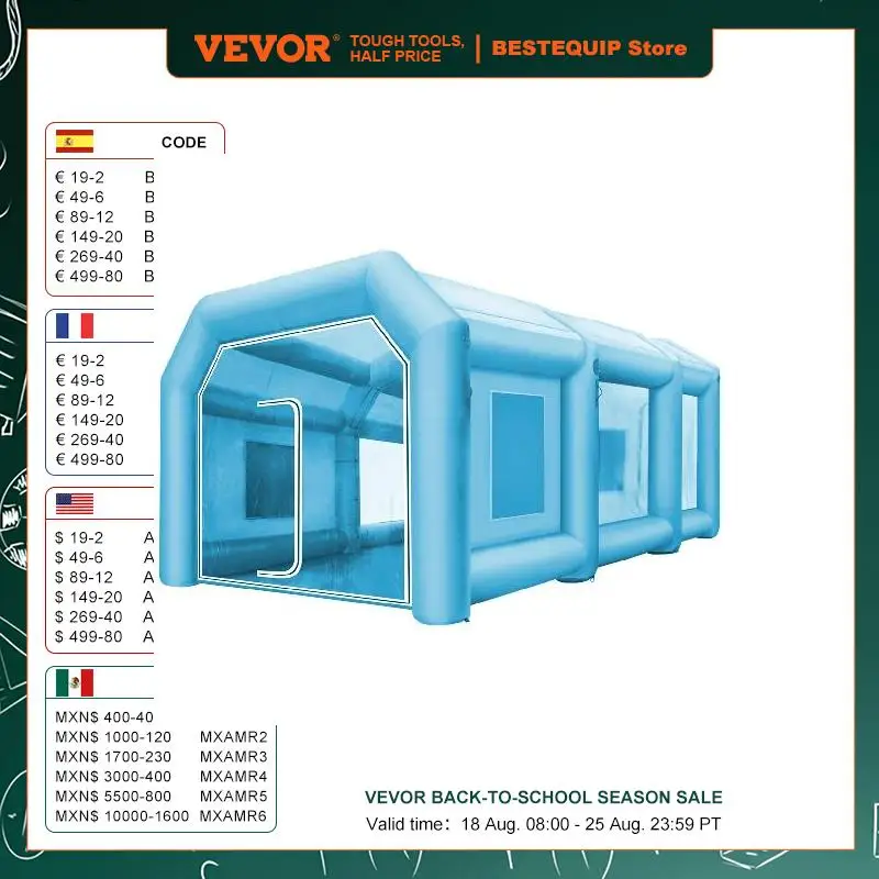 

VEVOR Giant Car Tent With Blowers Inflatable Car Workstation Spray Paint Tent Booth Mobile Shelter Room Airbrush Outdoor Garage