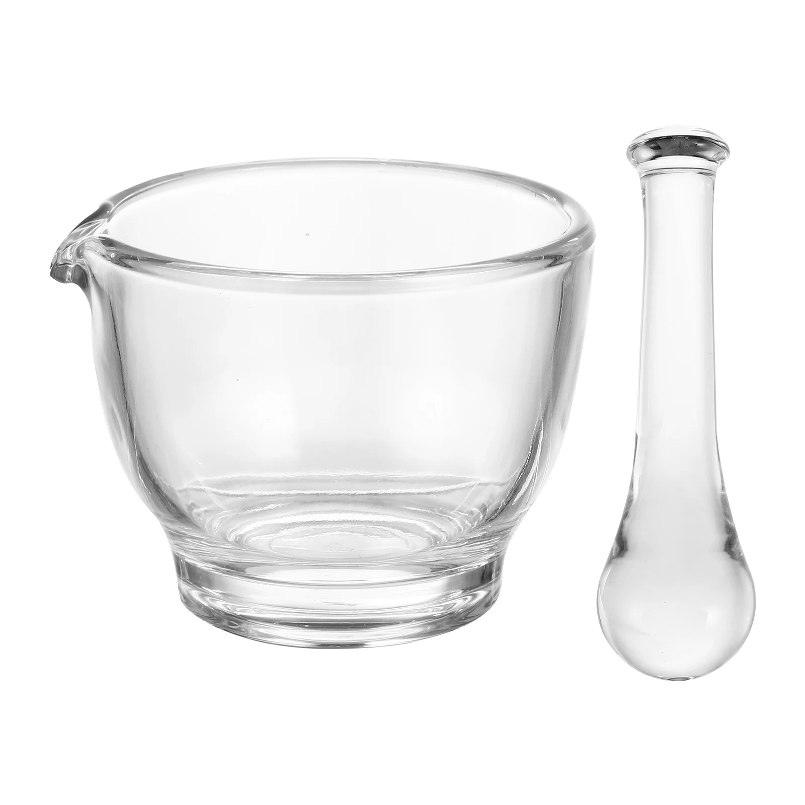 

1Set Transparent Glass Mortar Pestle Premium Medicine Crush Pot Garlic Pounder Laboratory Supplies Medicine