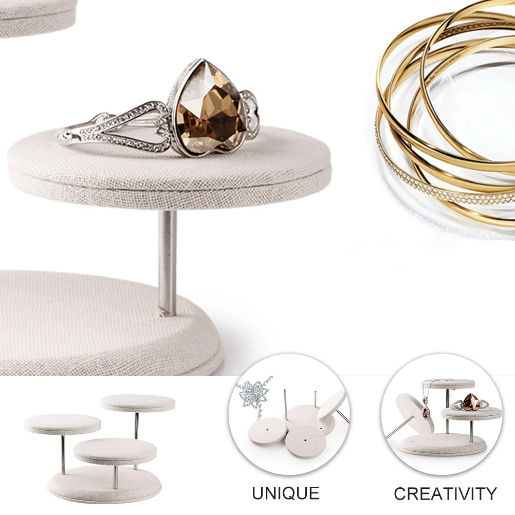 

1pc Jewelry Display Stand 3-Layer Earring Necklace Bracelet Holder For Store Showcase Trade Show Organizer Rack