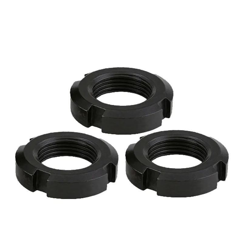

OEM Available Black Oxide Threaded Round Nut For Bearing Locking DIN981 Round Lock Nut