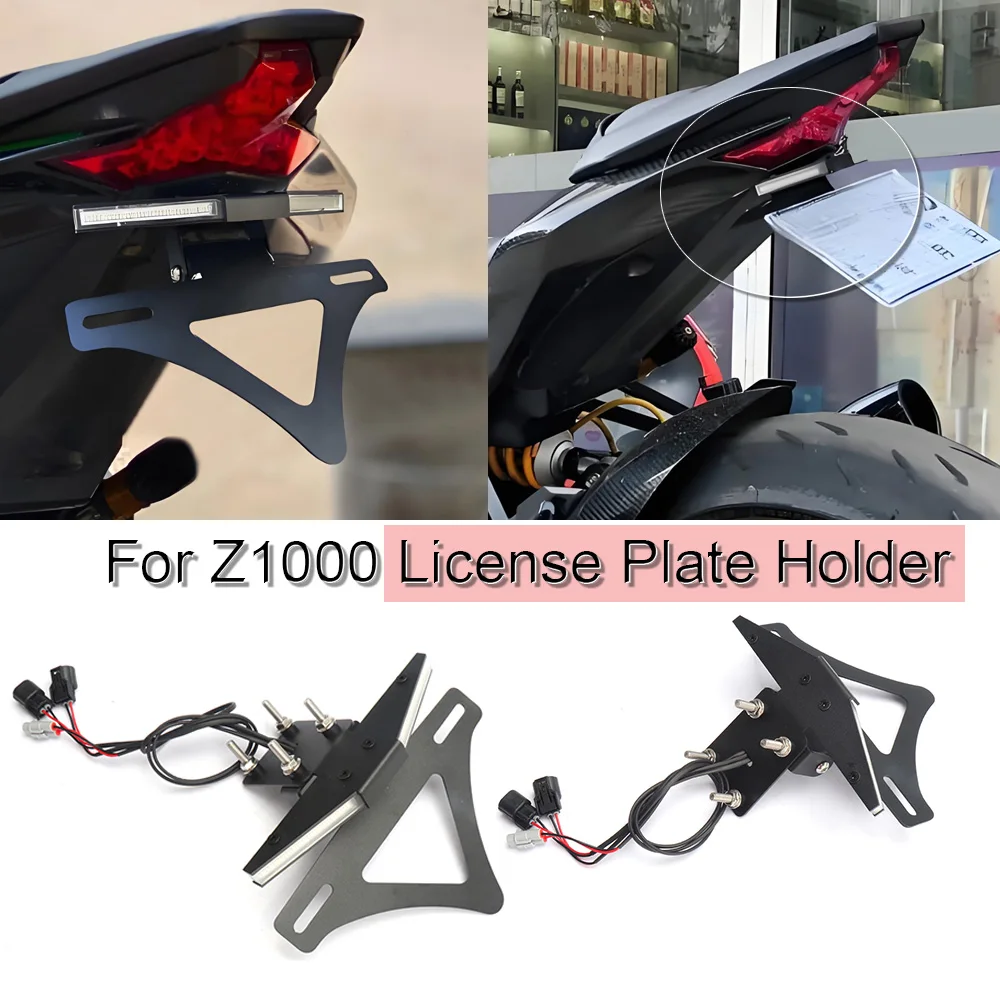

For Kawasaki Z1000 Z 1000 License Plate Holder Motorcycle Rear Short Tail Stock Tidy Tailstock Bracket 2018-2023