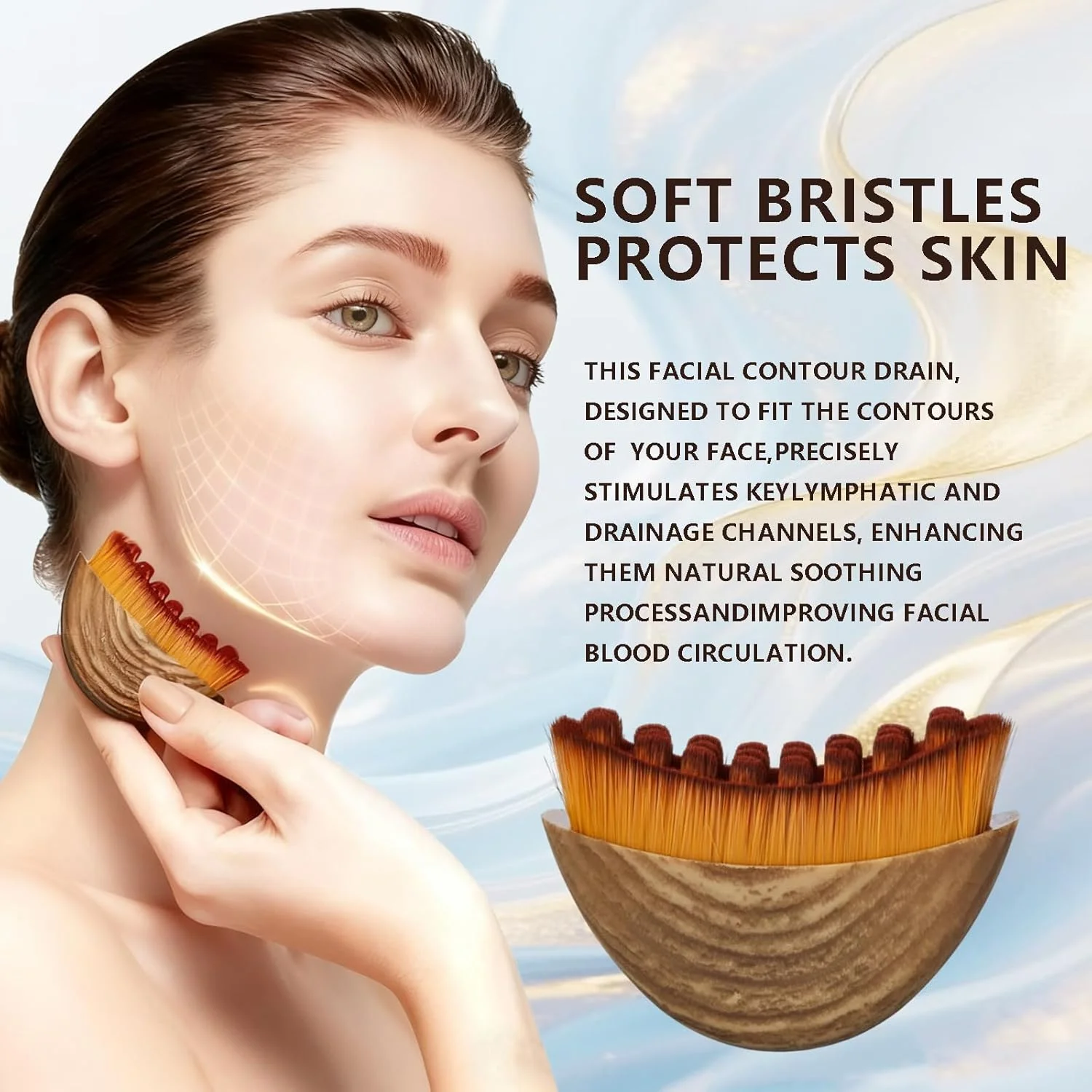 1/3/5Pcs Lymphatic Contour Face Guasha Scraping Chin Sculpting Tool Face Brush Drainage Massager Brushing Facial Massage