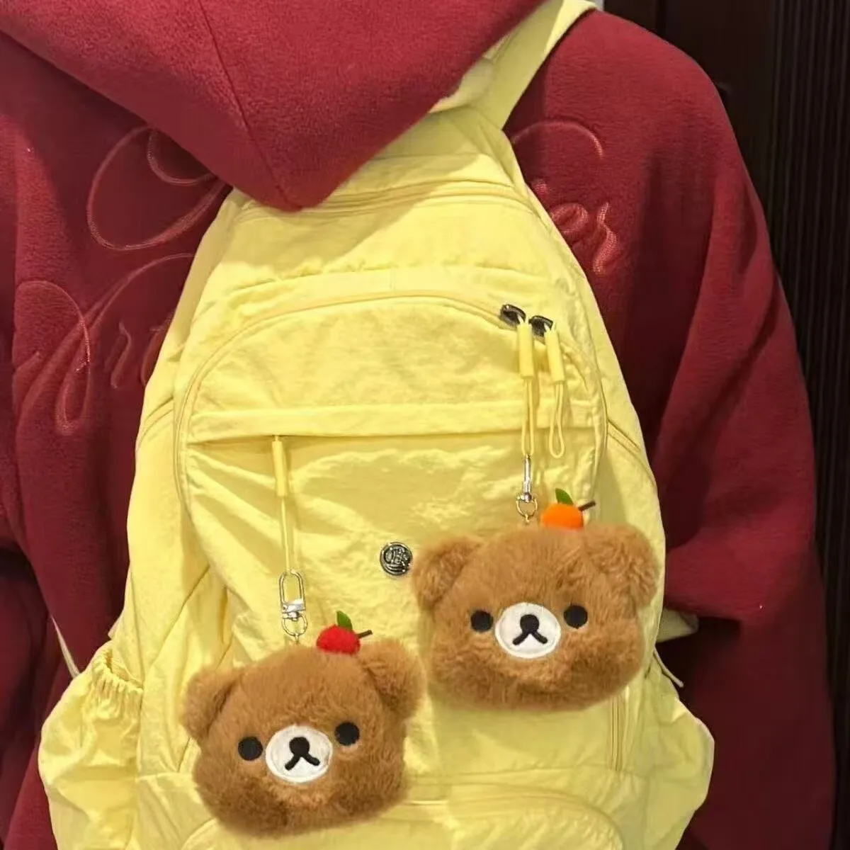 

2026 New Plush Bear Pendant, Small Apple Student Bag Pendant, Keychain, Female Backpack, Small Pendant Gift