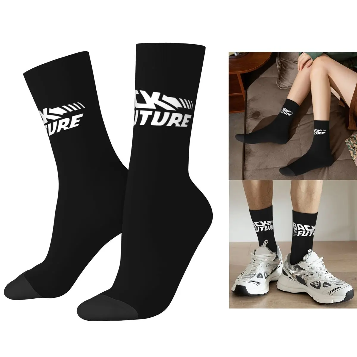 

Носки в стиле ретро «Назад в будущее», чулки в стиле Харадзюку, всесезонные длинные носки, аксессуары для мужчин и женщин, рождественские подарки
