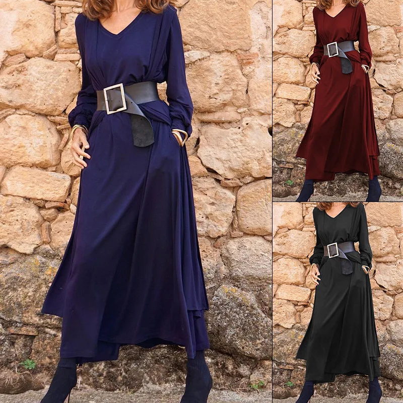 Greenora FD1136 Autumn New V-Neck Top Temperament Casual Long Cardigan Straight Pants Set