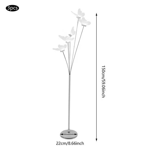 

3PCS LED Butterfly Standing Lights 5*LEDs Modern Landscape Atmosphere Floor Lamp 110V