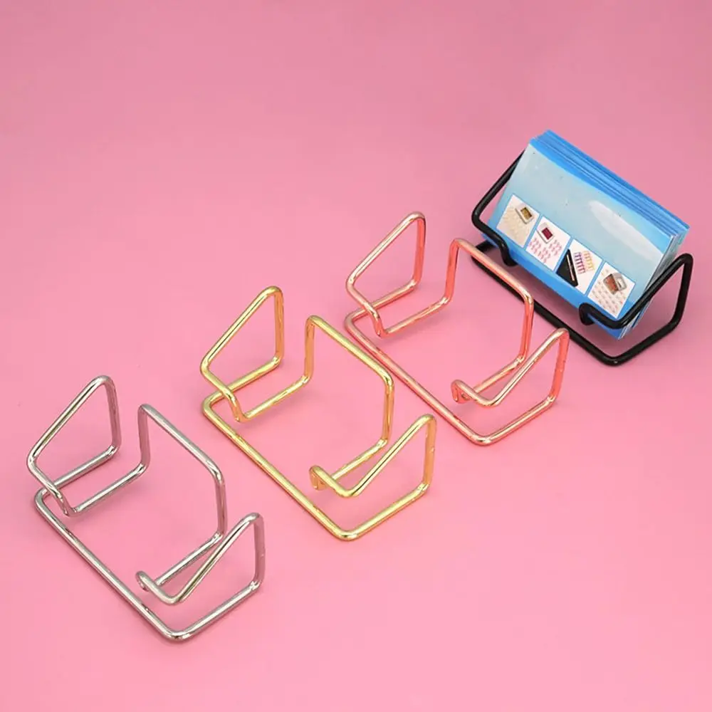 Metal Business Card Holder Minimalist Rustproof Name Card Stand Space-saving Multifunctional Card Display Stand Hotel Reception
