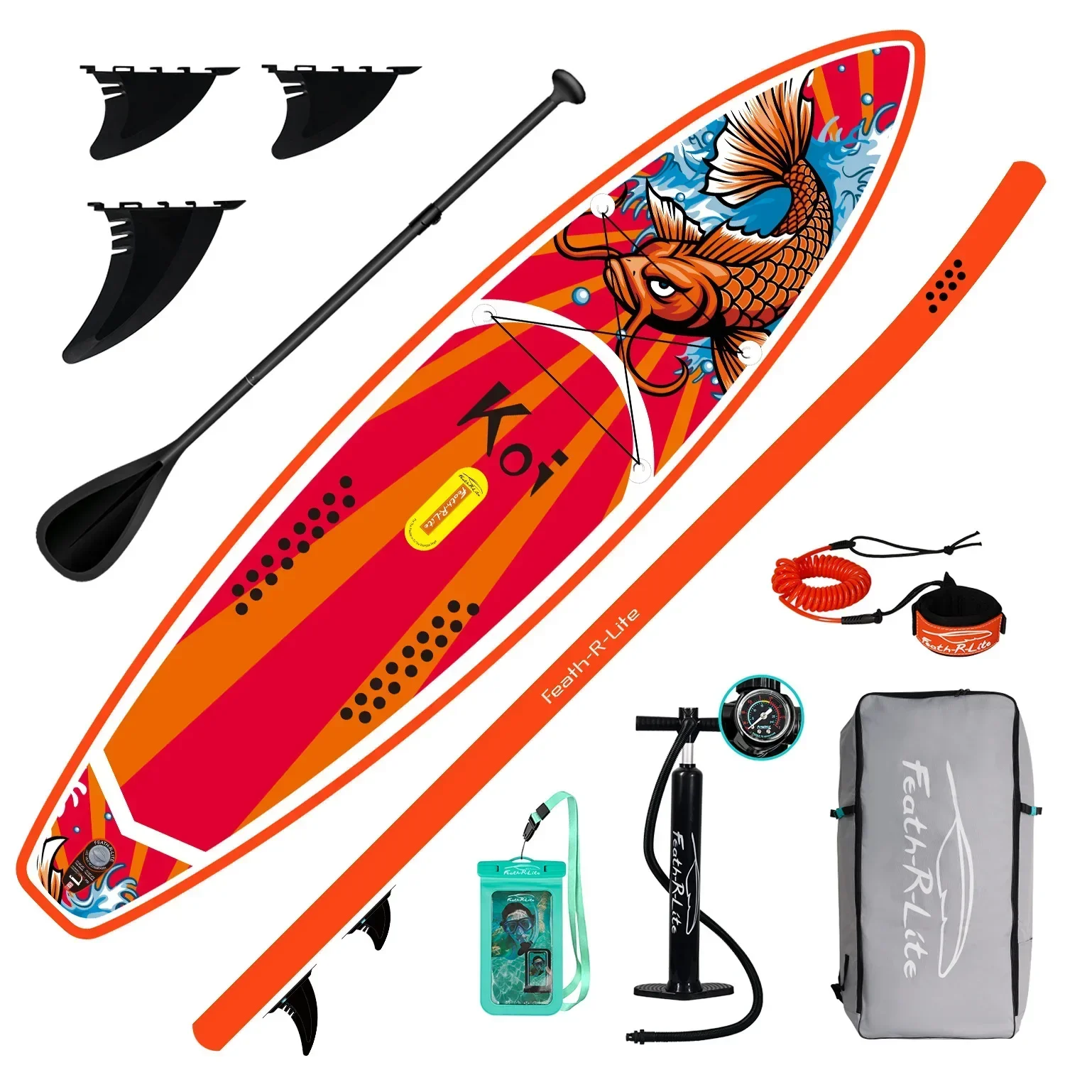 SUP Inflatable Stand Up Paddle Board  Surfboard Kayak Surf set 11’*33‘’*6‘’ with Backpack,leash,pump,waterproof bag,fins