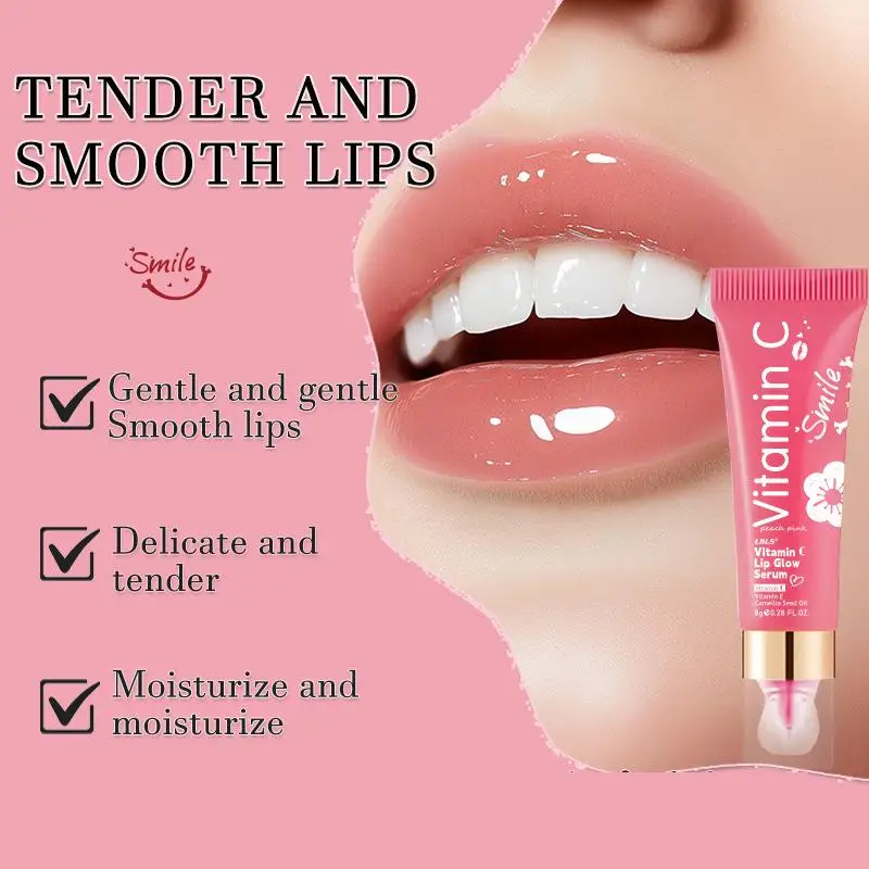 8g Vitamin C Lip Serum Deep Hydrating Moisturizing Fade Lip Lines Improve Dull Lips Smooth Lip Essence Gel Lip Gloss Lip Oil