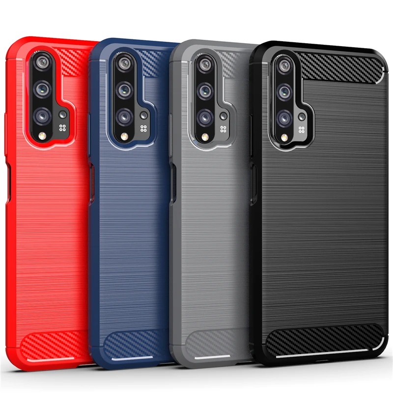 For Cover Huawei Nova 5T Case Hard Shockproof Bumper Carbon Fiber Phone Cover For Huawei Nova 5T Case Huawei Nova 5T 6 SE Fundas