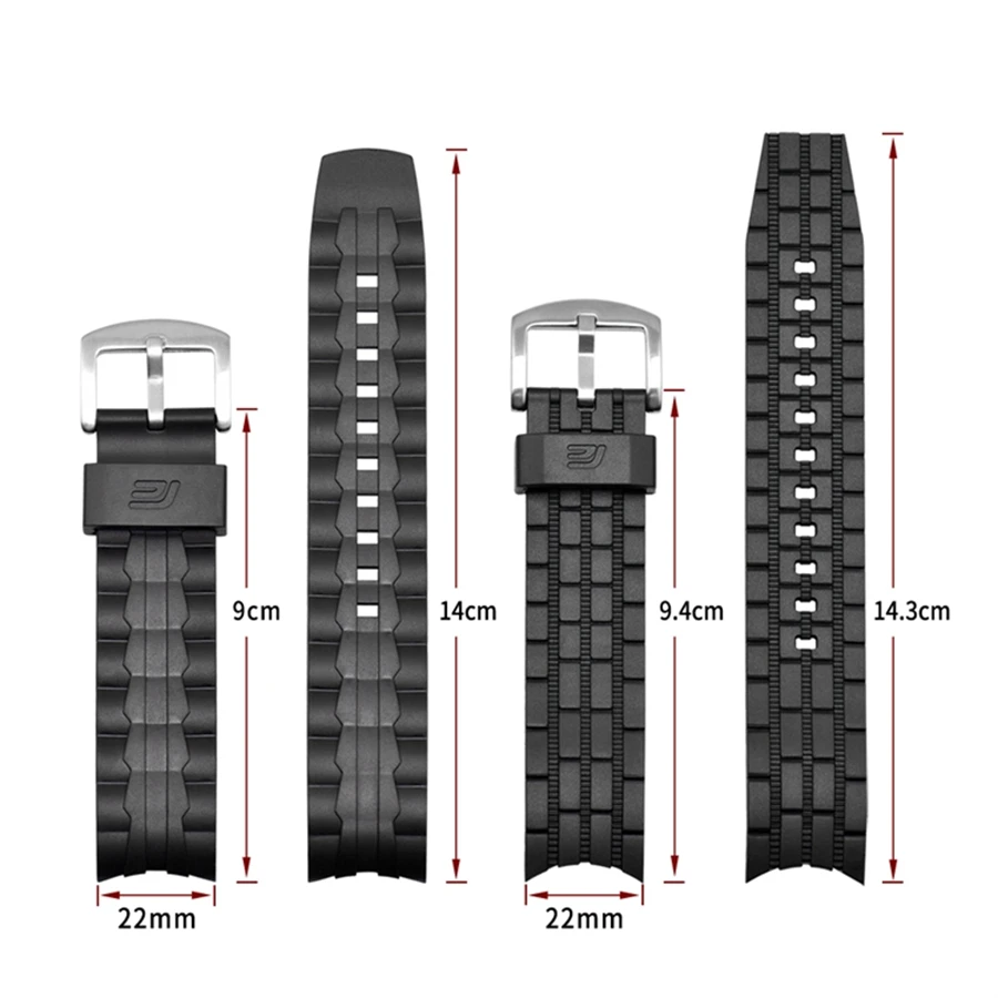 Waterproof PU Soft Watch Band Strap For Casio EF-550/ EF523 22mm Rubber Straps Watchband for Casio Edifice EF550 Bracelet Belt