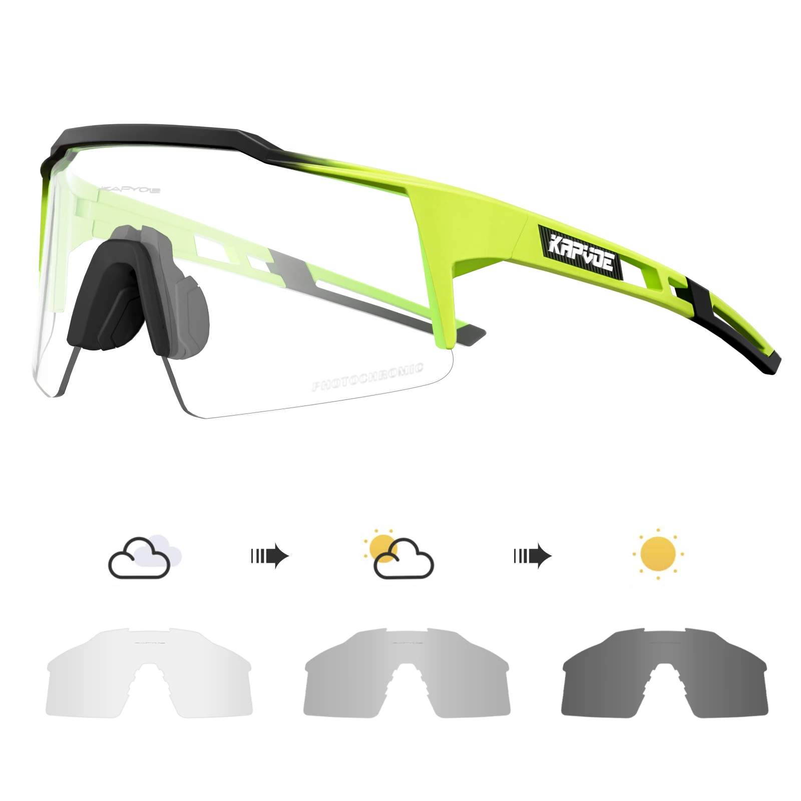 Kapvoe Fotochromische Fietsen Zonnebril Voor Mannen Cycl Bril Mountainbike Bril Vrouwen Outdoor Sport Hardlopen Uv400 Brillen Brillen