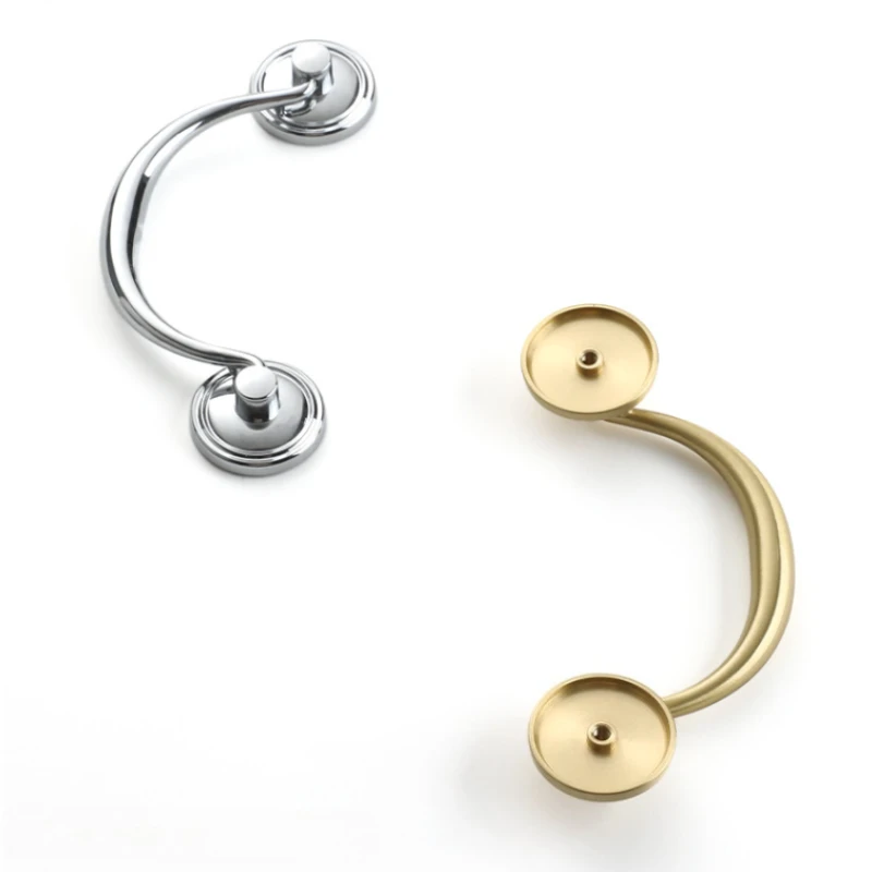 キャビネットドアハンドルキャビネット引き出し固体銅ハンドルクロームメッキ光沢のあるシルバーフレンチスタイルワードローブドアハンドル