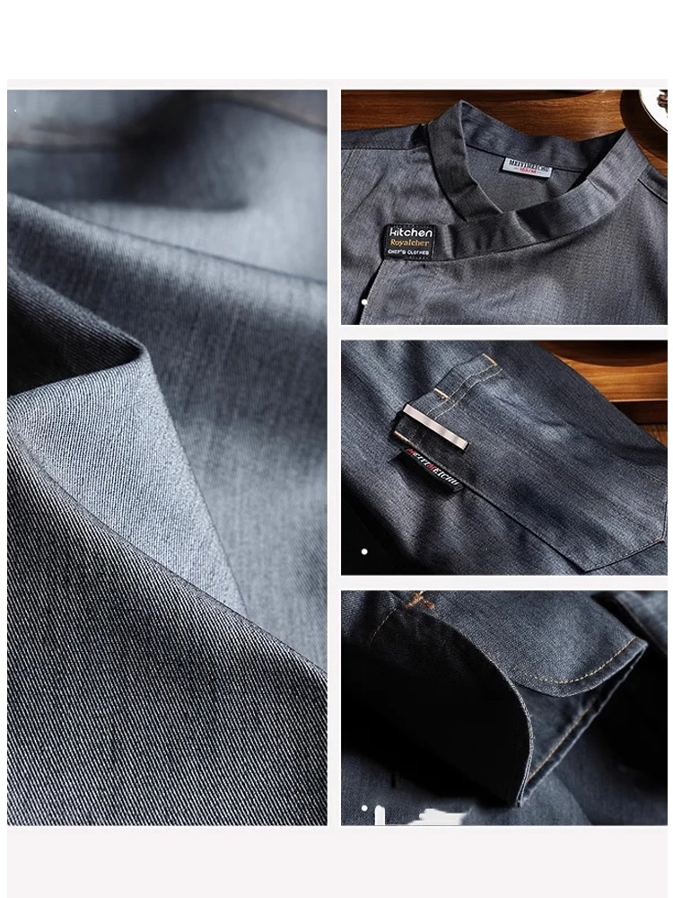 음식 서비스 요리사 유니폼 주방 요리 의상 레스토랑 요리사 재킷 베이커리 카페 웨이터 웨이트리스 작업복 긴 소매