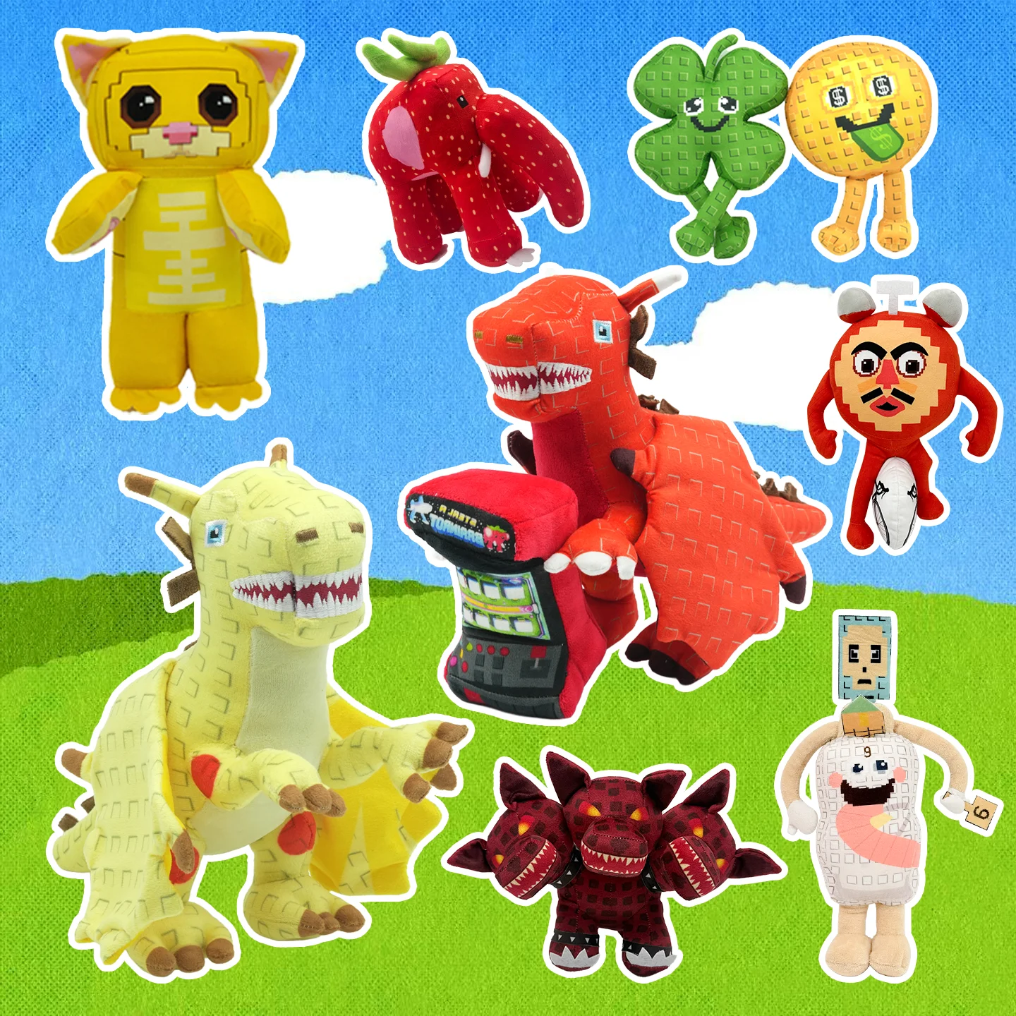 Nuevos Juguetes de Peluche Stealing Brainrot, Lindos Muñecos de Peluche Fortunu Cashuru, Divertidos Peluches de Gato Dragón, Muñecos de Peluche del Juego, Regalo de Cumpleaños