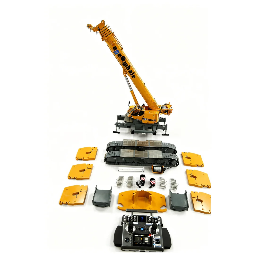 1/14 D1220 RC Hydraulic Telescopic Crawler Crane Heavy Duty Tracked Remote Control Crane Truck  Construction Cars Models