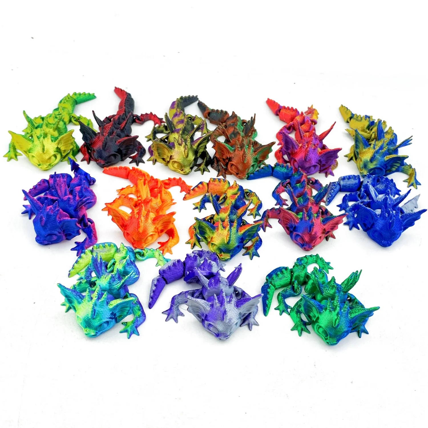 3D Printing Creative Mini Baby Vampire Dragon Sculpture Multi Color Gradient Vampire Dragon Ornament High Beauty Ornament Gift