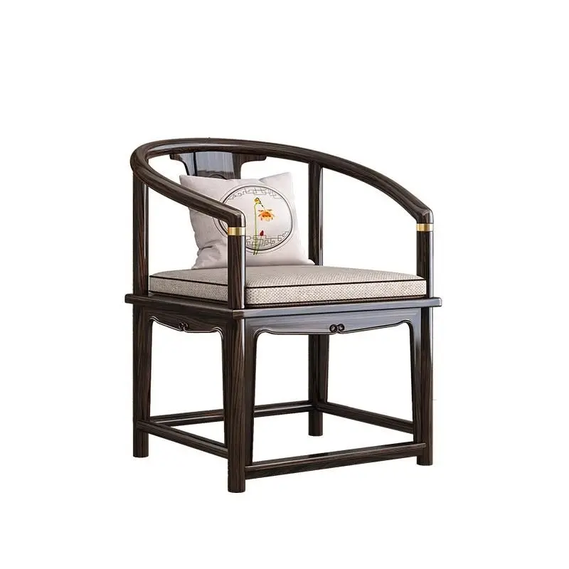 Solid wood Taishi chair three-piece living room high-quality ebony single chair