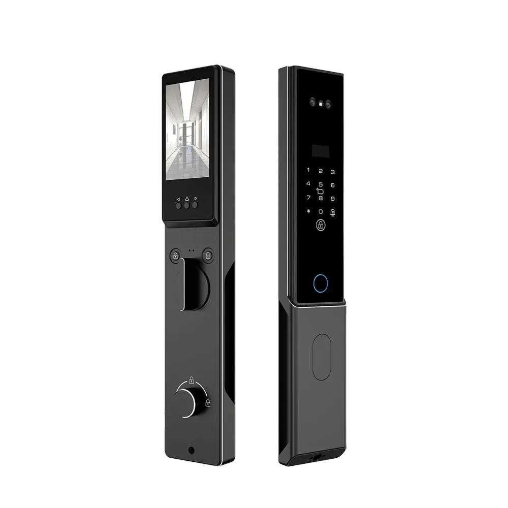 Tuya Wi-Fi Fully Automatic Door Lock, 3D Face Recognition Door Lock Supporting Two-way Video Intercom and Palm Vein Unlock