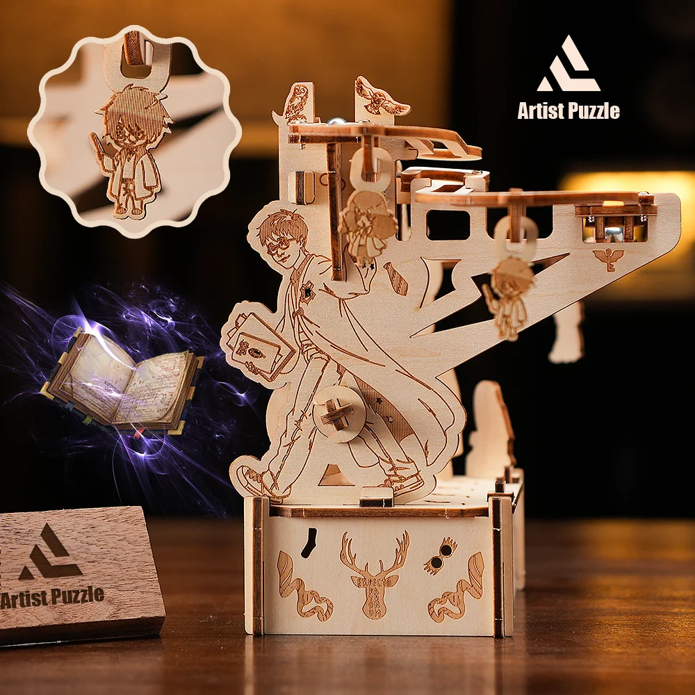 3D Wooden Marble Run Puzzle Model Kit para crianças e adultos, brinquedos educativos, kit de blocos de construção, presente de aniversário, quebra-cabeça best-seller, adolescentes