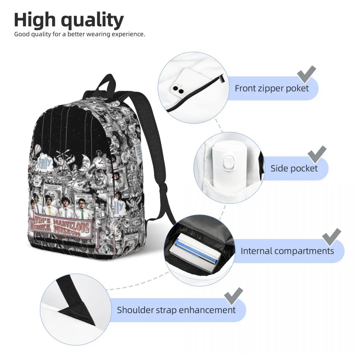 Mochila Tally Hall para adolescentes, mochilas duraderas con estrella musical milagrosa, mochilas escolares informales de poliéster para regalo de Navidad, mochila de diseño de viaje