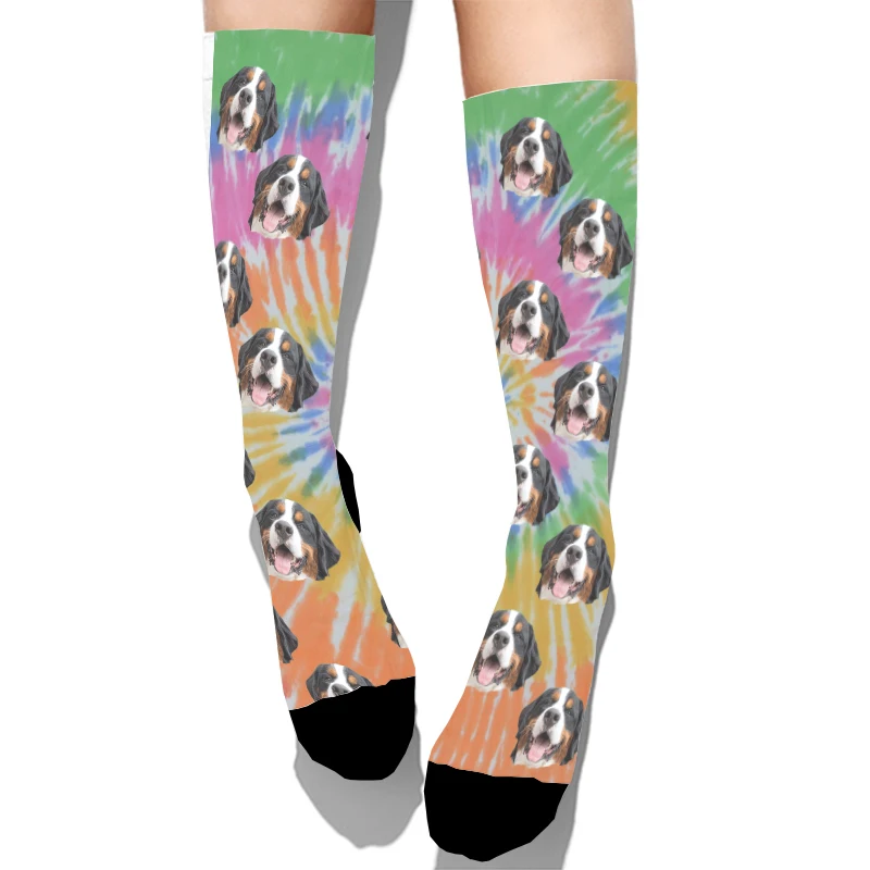 Chaussettes personnalisées avec visage et Photo d'animaux de compagnie, cadeau pour femme et mari