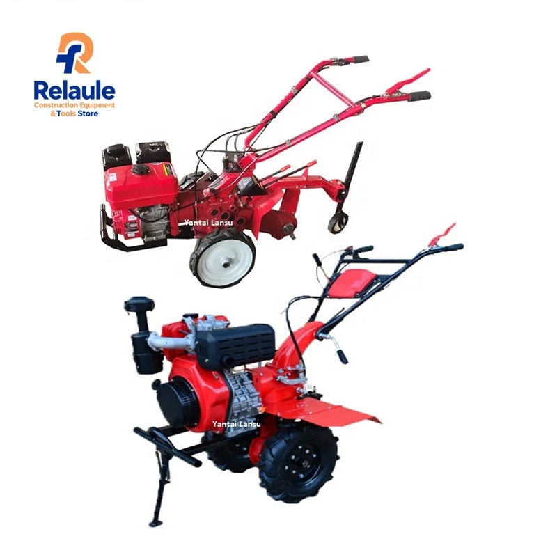 Self Propelled Mini Diesl Engine air Cooled Small Farm Power Tiller Cultivator
