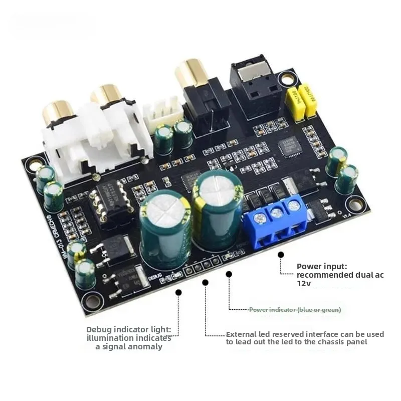 For HIFI High Fidelity DAC Decoder Board with CS8416 and CS4398 Chips 24Bit 192kHz Coaxial Optical Fiber Audio Conversion
