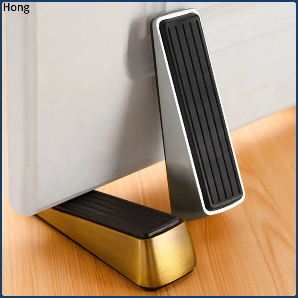 Zinc Alloy Door Stop Block Wedge Stop Door Stopper Home Offices Door Rear Retainer Impact Stopper Reusable Door Accessories