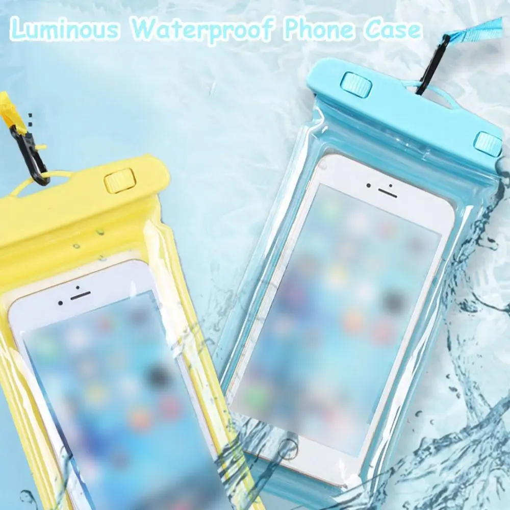 Air Bag Luminous Waterproof Phone Case Universal Touchable Mobile Phone Bag PVC Transparent Phone Protector Pouch