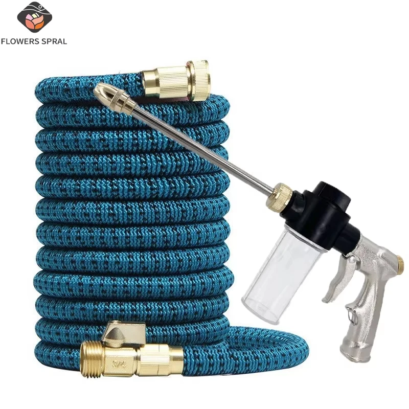 

Expandable Flexible Magic Garden Hose US3/4 High-Pressure Car Wash Foam Water Gun, 3/4 Connector Nozzle, Garden Hose