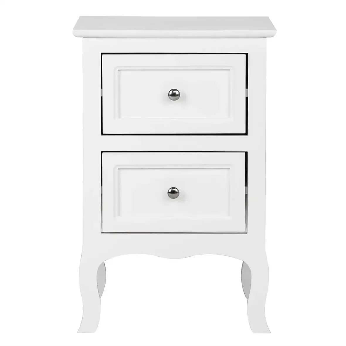 Nightstand End Table with 2 Drawer,White Finish