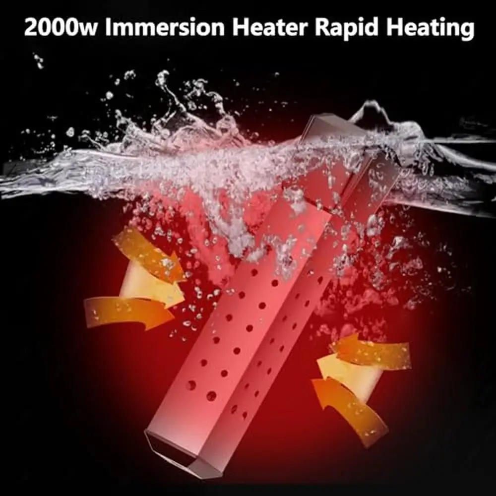 2000W Submersible Pool Heater Thermostat Control Swimming Pool Bathtub Stainless Steel Immersion Water Heater