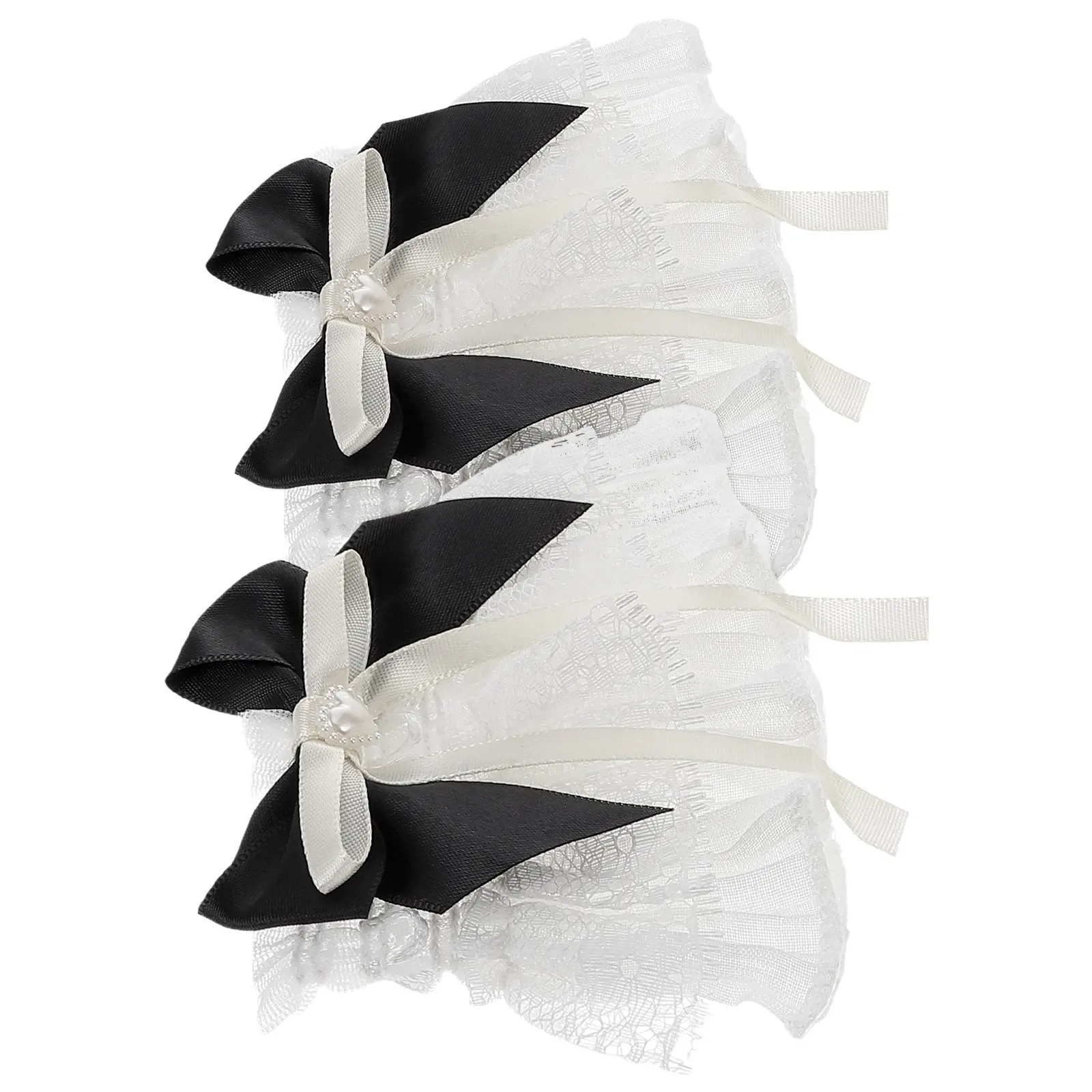 1Pair Sophisticated Lace Wrist Cuffs Women Floral Elastic Hand Sleeves Wedding Party Bridal Bridesmaid Costume Lolita Ruffled