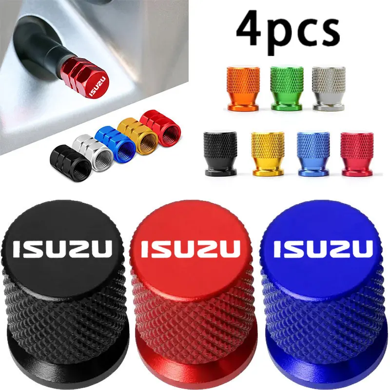 

4PCS Colorful Car Accessories Car Tire Valve Cap For Isuzu D-MAX WFR VAN NFR ATV TROOPE