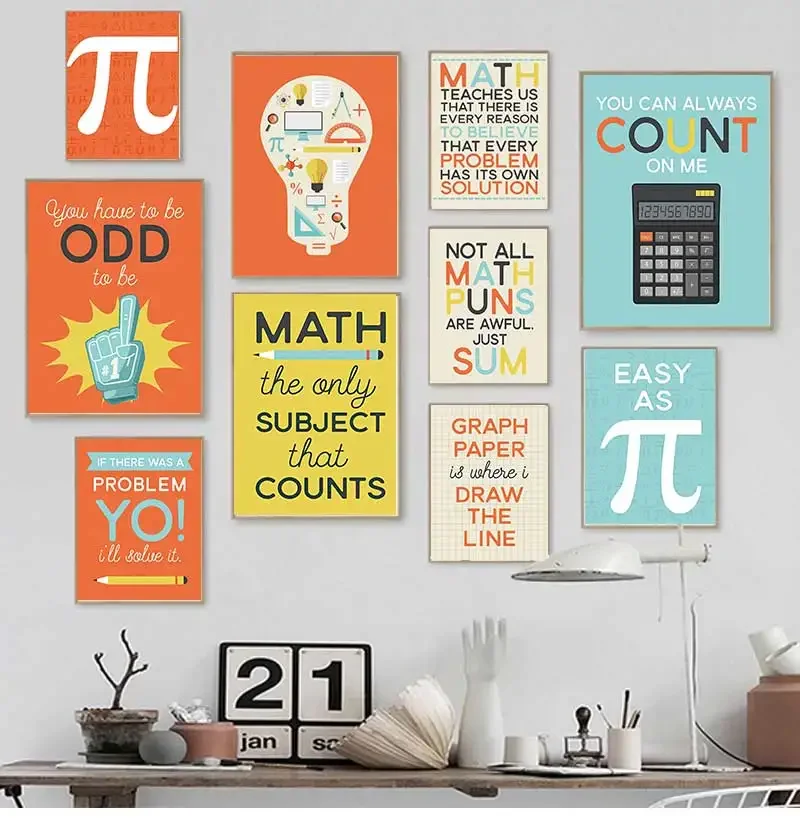 Math Rule Calculator Learning School Wall Art Canvas Painting Poster Print Early Education Pictures For Kids Room Home Decor