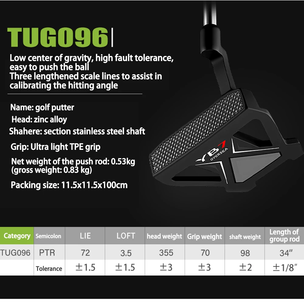 PGM Golf-Putter für Herren und Damen, Anti-Twist-Mallet-Design, Putter mit dreifachem Zielfeld zur besseren Ausrichtung, für präzise Schläge, für Rechtshänder. – Detail 2